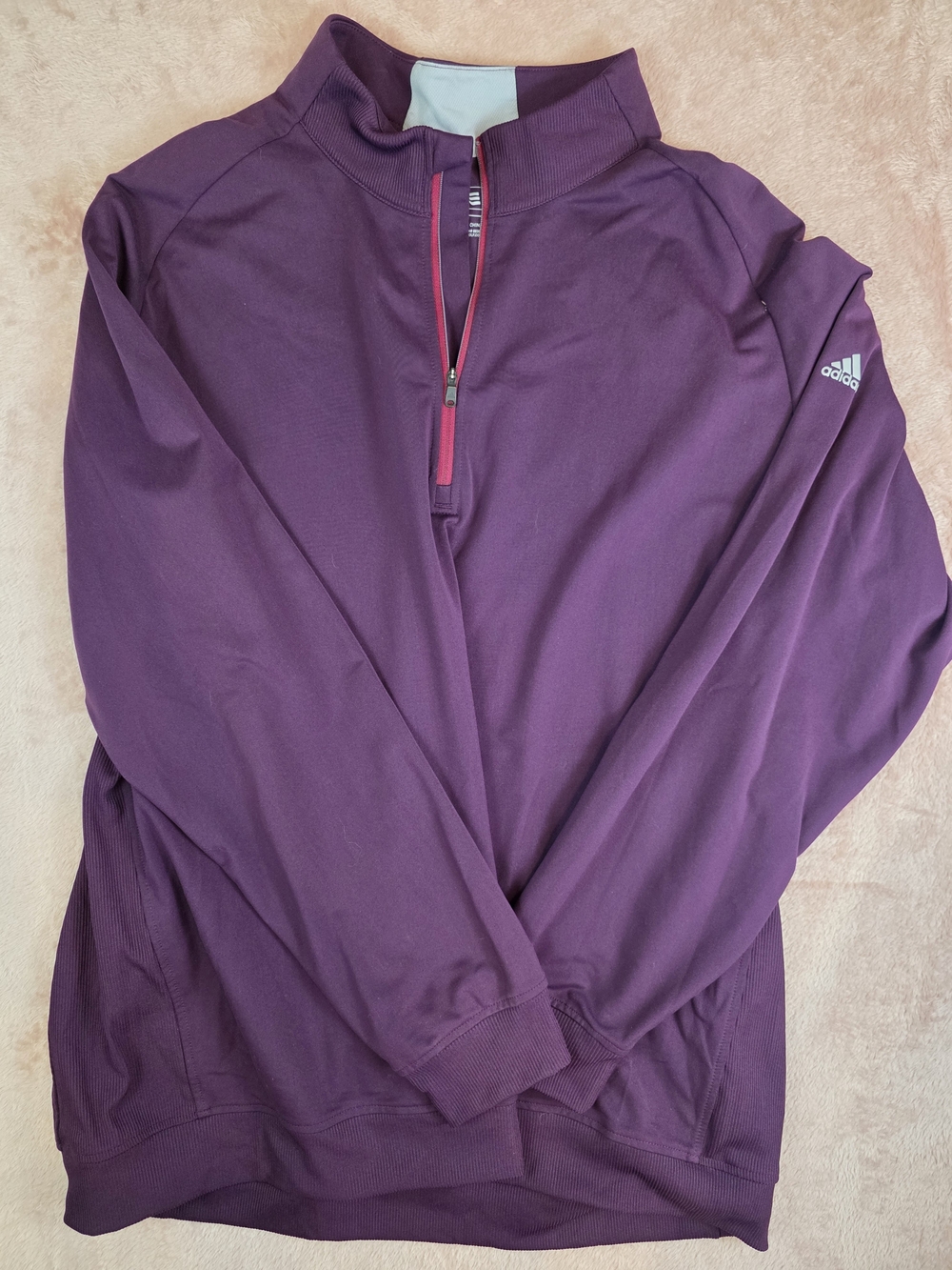 Adidas Men’s Purple Quarter-Zip Pullover Sweater